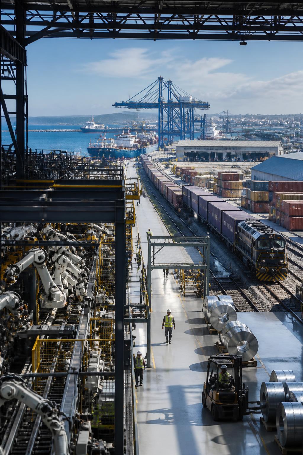 Industrial production and freight infrastructure operating together at scale