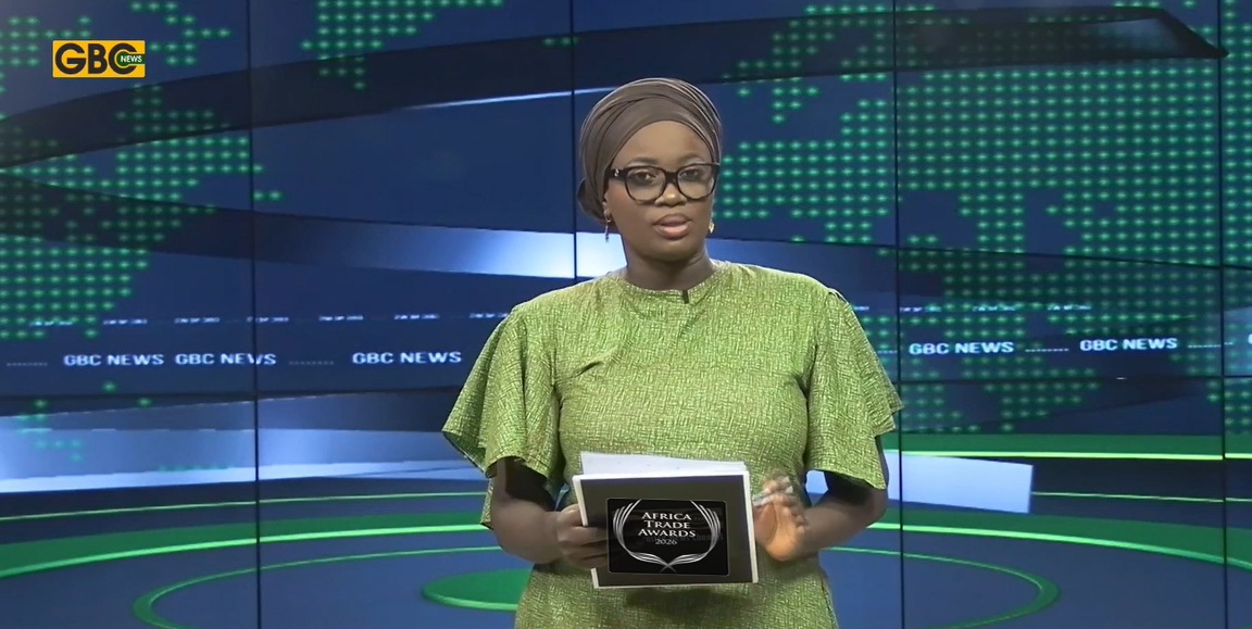 Ghanaian television presenter in the GBC News studio